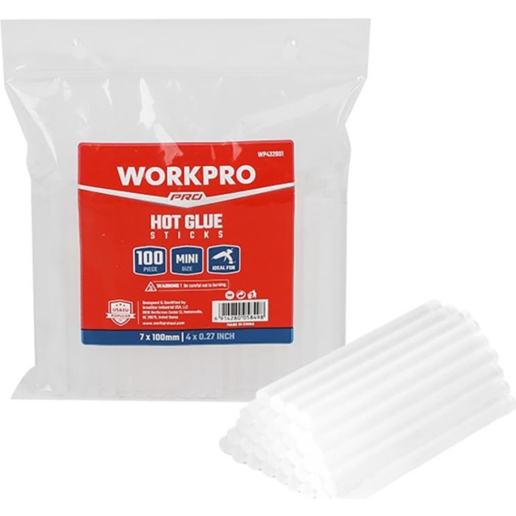 Workpro WP432001 7X100MM Sıcak Silikon Tabancası Için 100 Adet Şeffaf Yedek Silikon/mum - Beyaz El Aletleri Aksesuarları Fiyatı
