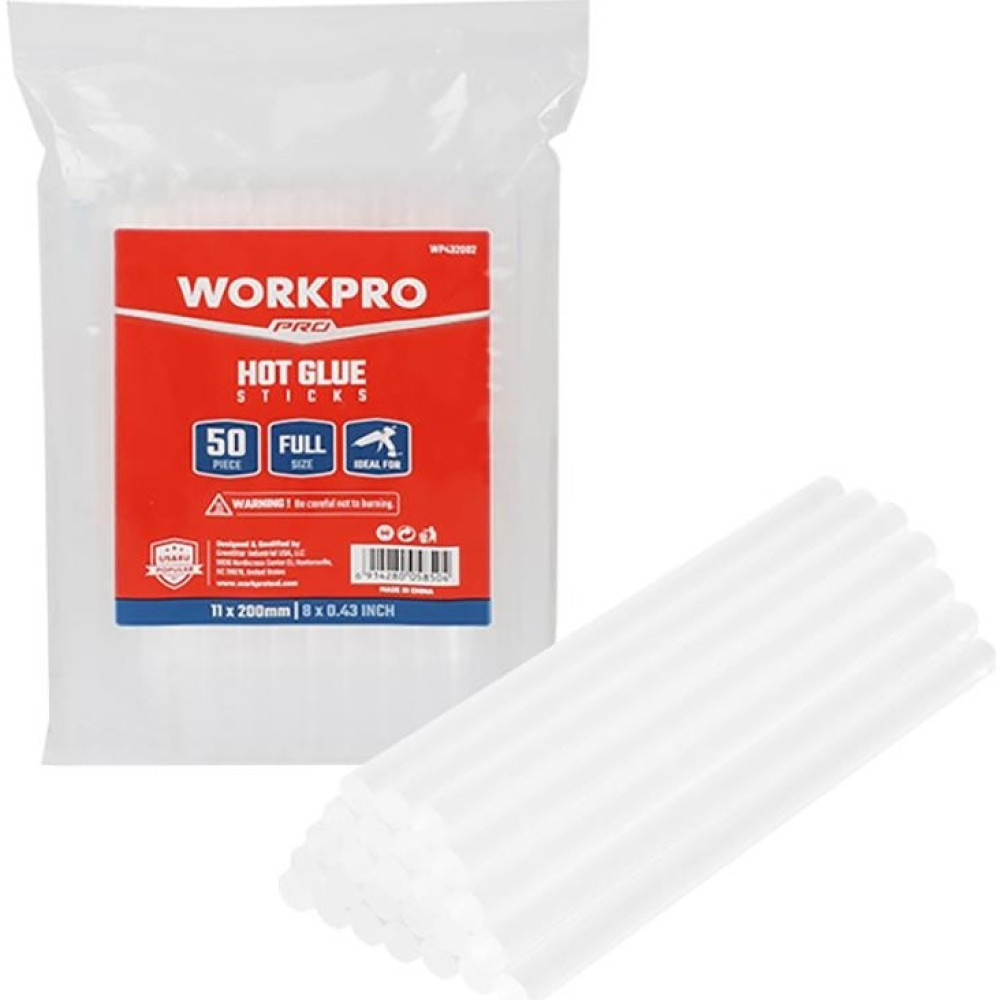 Workpro WP432002 11X200MM Sıcak Silikon Tabancası Için 50 Adet Şeffaf Yedek Silikon/mum - Beyaz El Aletleri Aksesuarları Fiyatı