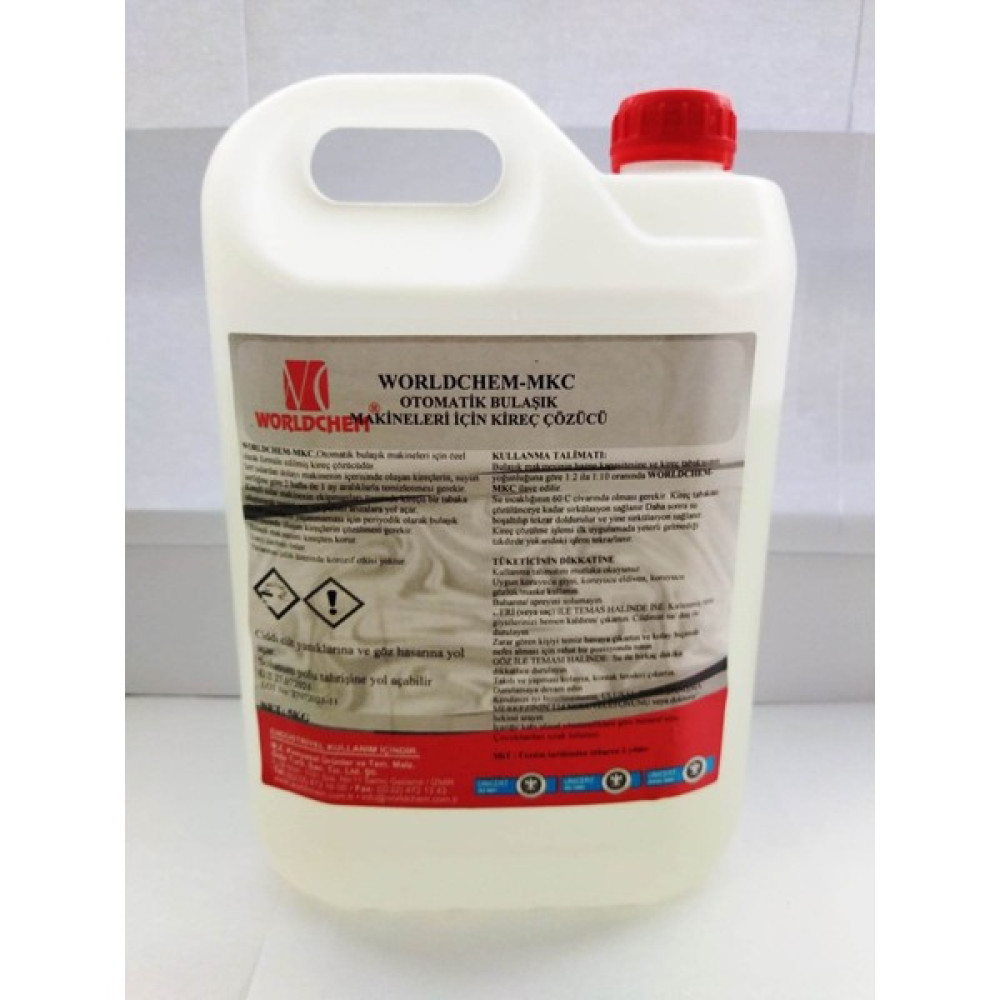 Worldchem Mkc Otomatik Bulaşık Makineleri Için Kireç Çözücü 5 Litre Bulaşık Yıkama Fiyatı