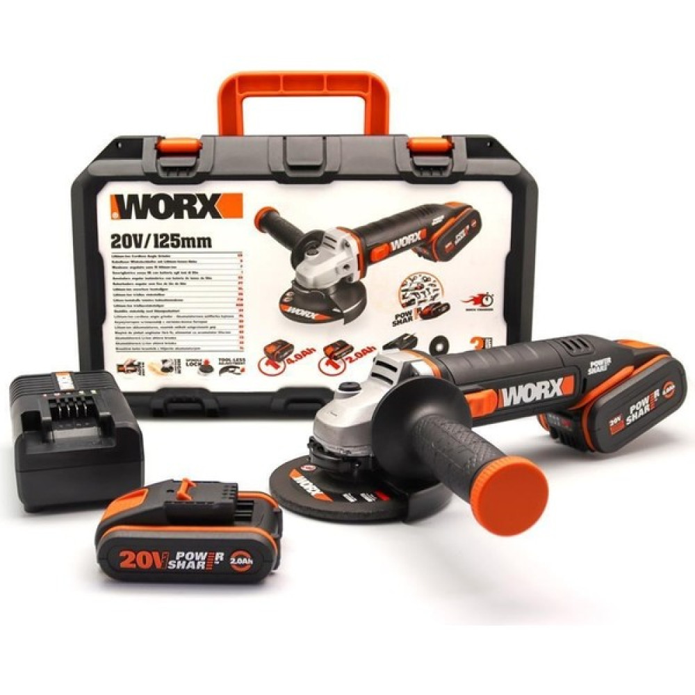 WORX WX803 Çift Akülü Şarjlı Avuç Taşlama 125 mm / 20Volt 2.0/4.0 Ah Oto Boyaları Fiyatı