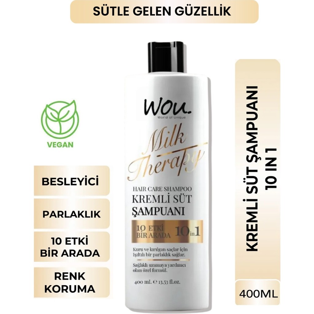 Wou World Of Unique Milk Therapy Şampuan 400 Ml- Süt Proteinli Şampuan ve Saç Kremi Fiyatı
