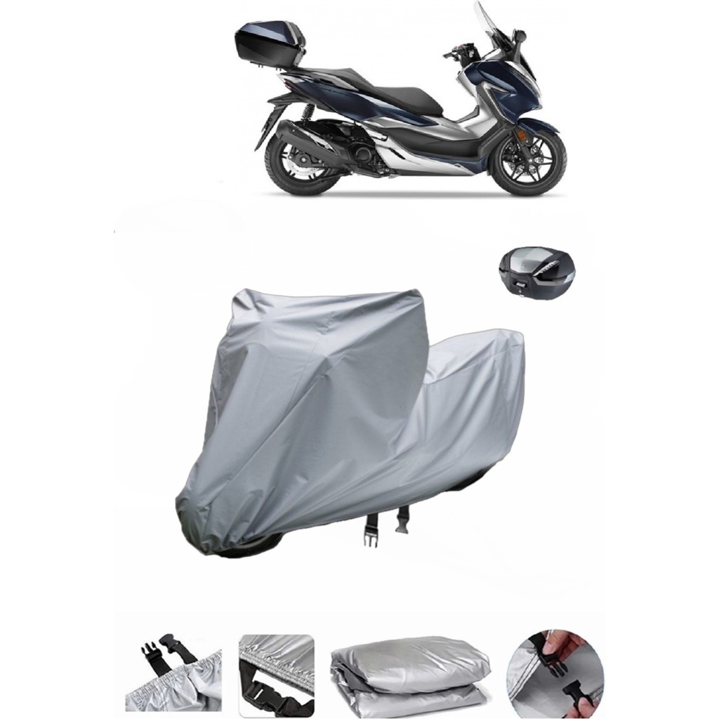 Wovex Honda NSS250 (Forza 250) Su Geçirmez Motosiklet Brandası Arka Çanta Uyumlu - Gri Motorsiklet Brandaları Fiyatı