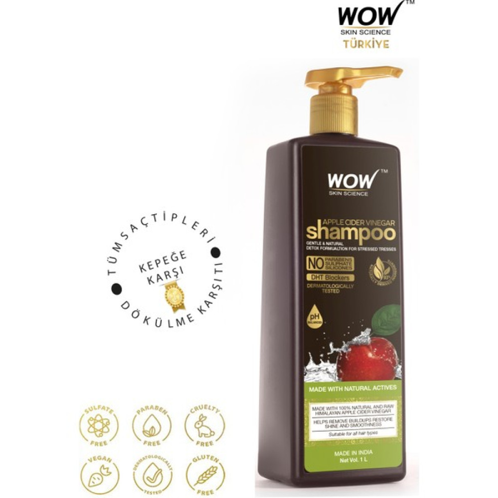 Wow Skin Science Elma Sirkesi Şampuan-Ecocert Sertifikalı %100 Saf Elma Sirkesi- ve 1 L Oto Boyaları Fiyatı