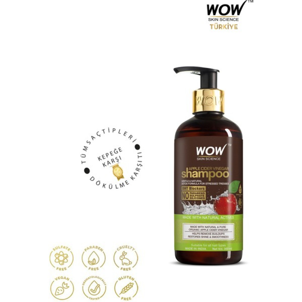 Wow Skin Science Elma Sirkesi Şampuan-Ecocert Sertifikalı %100 Saf Elma Sirkesi- ve 300ML Oto Boyaları Fiyatı