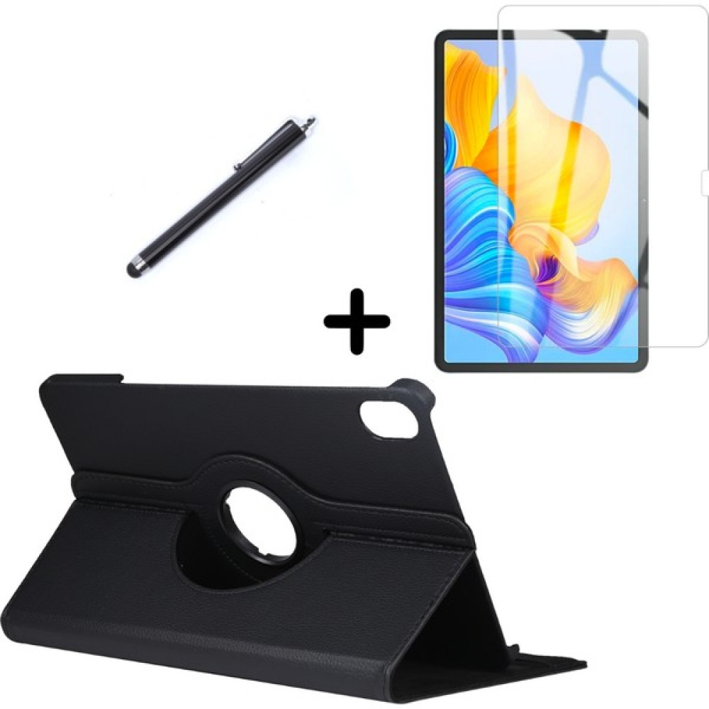 Wowacs Huawei Honor Pad 8 12 Inç Uyumlu 360° Dönebilen Standlı Tablet Kılıfı Ekran Koruyucu ve Kalem Seti - Siyah Tablet Kılıfı Fiyatı