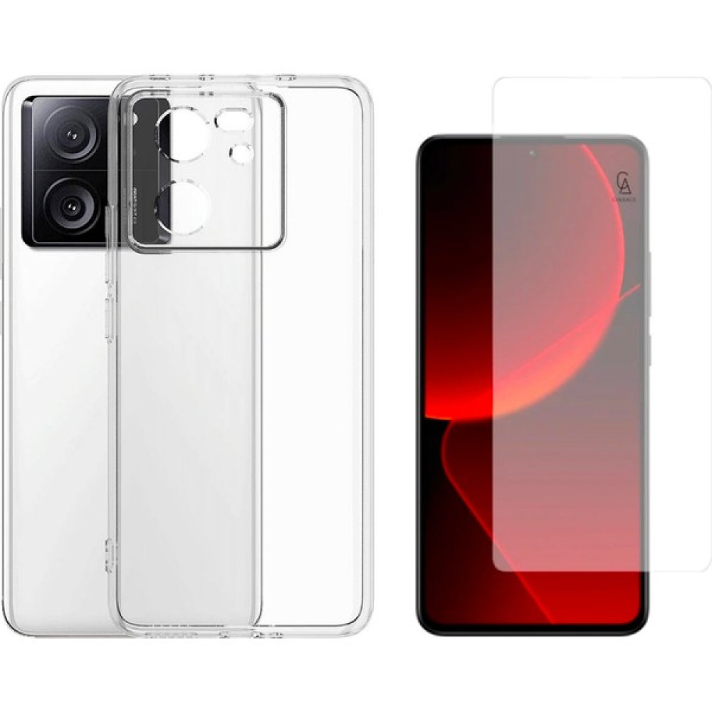 Wowacs Xiaomi Mi 13T Pro Uyumlu Kılıf Esnek Silikon Telefon Kılıfı ve Temperli Cam Ekran Koruyucu - Şeffaf - Xiaomi 13T Pro Cep Telefonu Kılıfı Fiyatı