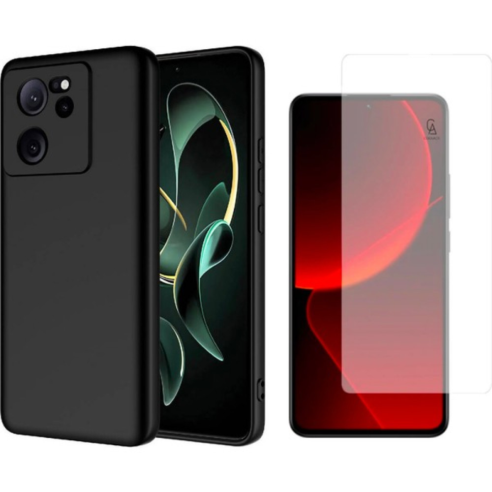 Wowacs Xiaomi Mi 13T Pro Uyumlu Kılıf Esnek Silikon Telefon Kılıfı ve Temperli Cam Ekran Koruyucu - Siyah - Xiaomi 13T Pro Cep Telefonu Kılıfı Fiyatı