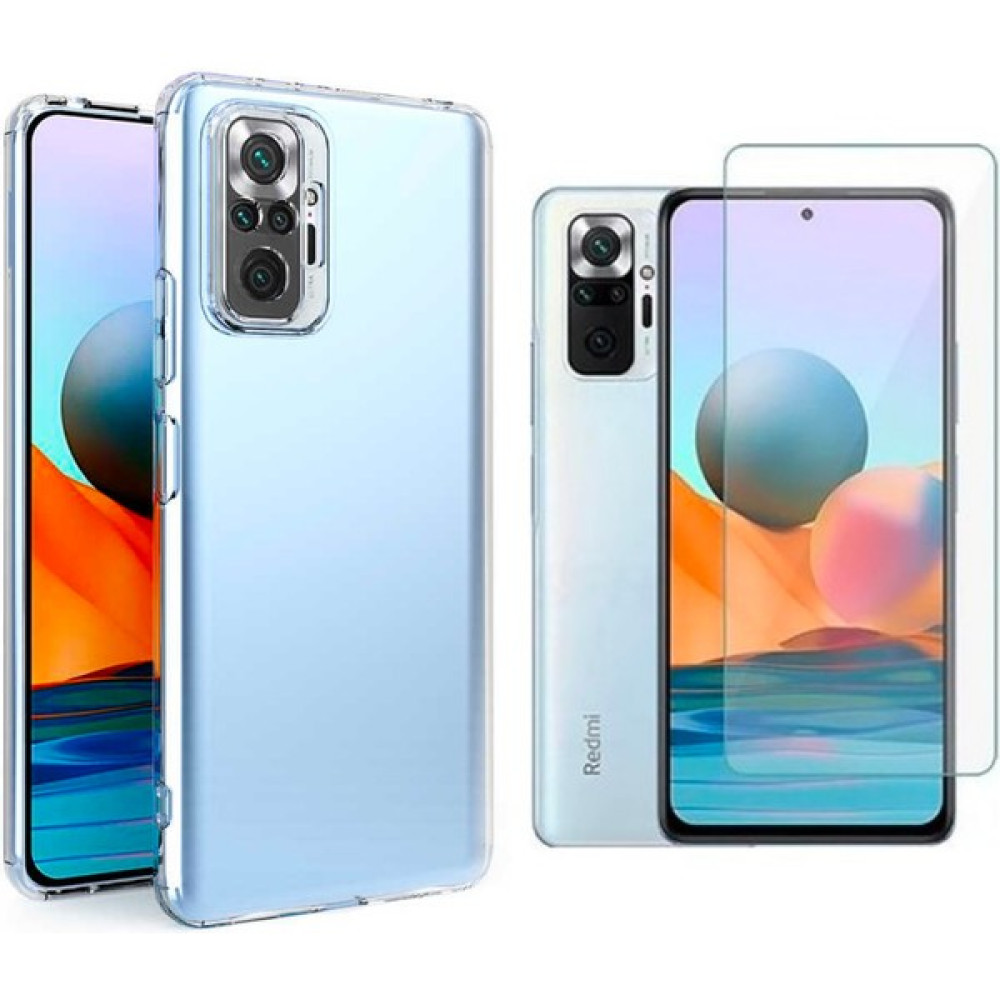 Wowacs Xiaomi Redmi Note 10 Pro Uyumlu Kılıf Esnek Silikon Telefon Kılıfı ve Temperli Cam Ekran Koruyucu - Şeffaf Cep Telefonu Kılıfı Fiyatı