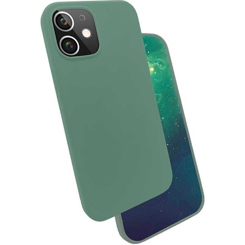 Wowcase Apple iPhone 12 Mini - Uyumlu Wowcase Silk Silikon-Koyu Yeşil - Koyu Yeşil Cep Telefonu Kılıfı Fiyatı