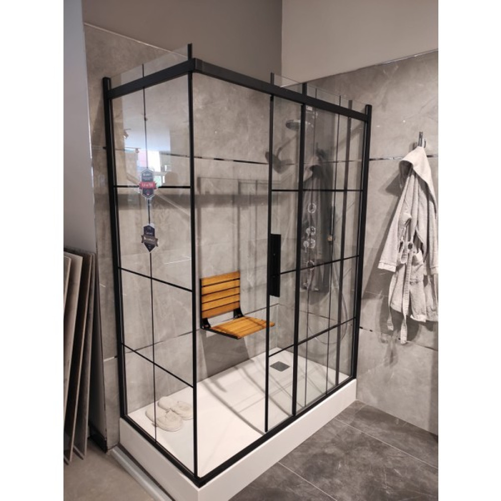 Wower Siyah Katlanır Ahşap Oturak - Montajsız Banyo Aksesuarları Fiyatı