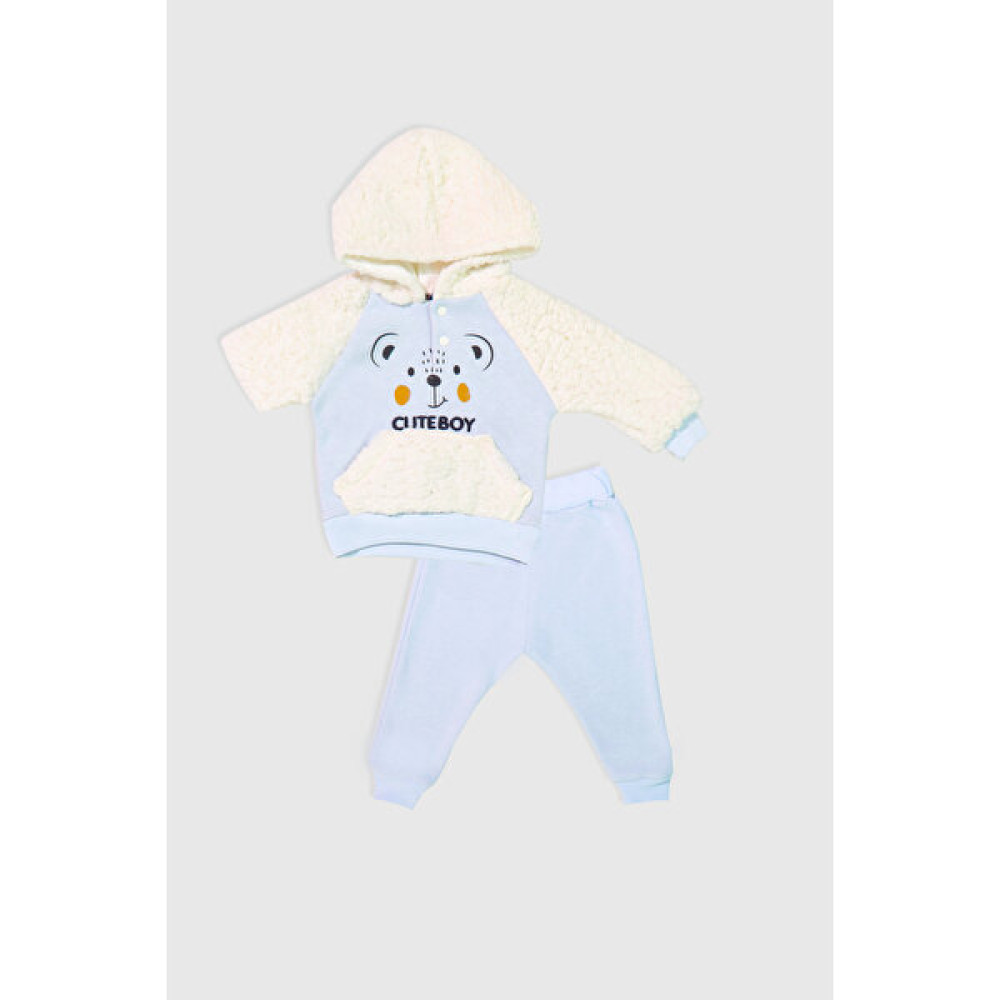 Woy Kids Unisex Bebek Mavi Cute Boy Ikili Takım 11874 Bebek Giysi Takım Fiyatı