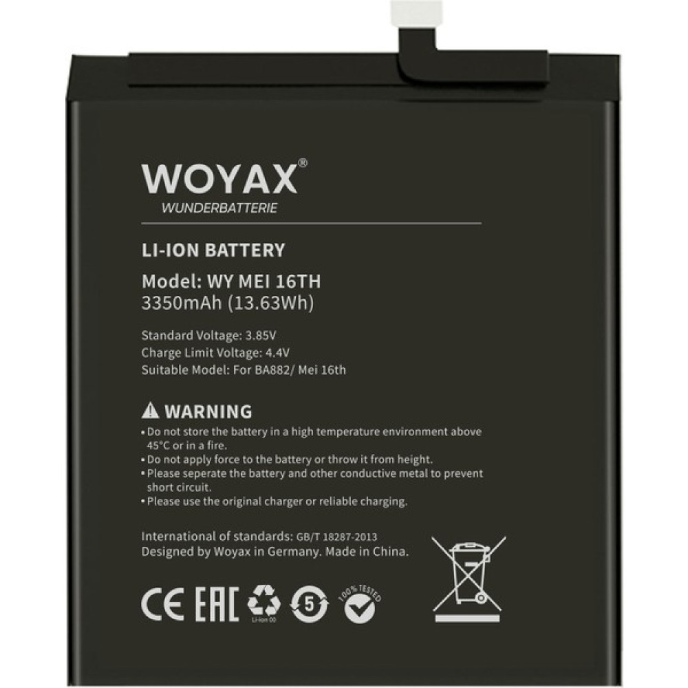 Woyax by Deji Meizu 16th Batarya BA882 Cep Telefonu Bataryası Fiyatı