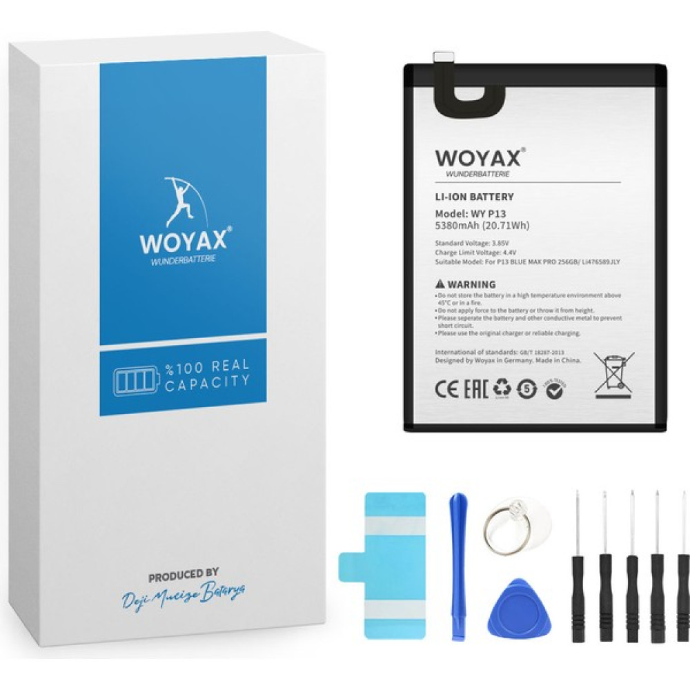 Woyax by Deji Reeder P13 Blue Max Pro (256GB) / Blue Max Pro 2021 Batarya Cep Telefonu Bataryası Fiyatı