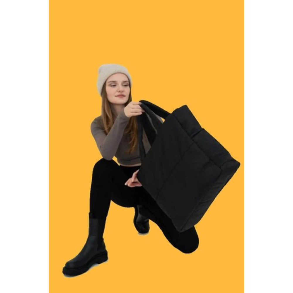 Woys Bags lula Siyah Kabartmalı Puf Kumaş Shopper Çanta Napoli Siyah Bayan Çanta ve Cüzdan Fiyatı