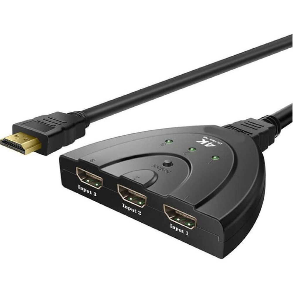 Wozlo 3 Port Kablolu HDMI Switch 4K 2160P Ultra Hd 3 Giriş 1 Çıkış Seri & Paralel Kablo Fiyatı