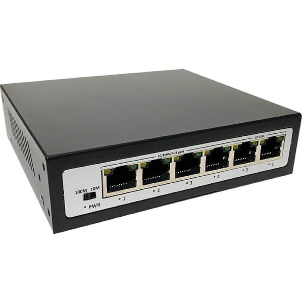 Wozlo 4+2 Port Ethernet Poe Switch - 6 Port (4+2) - 4 Poe Ports + 2 Uplink 10/100MBIT Hub & Switch Fiyatı