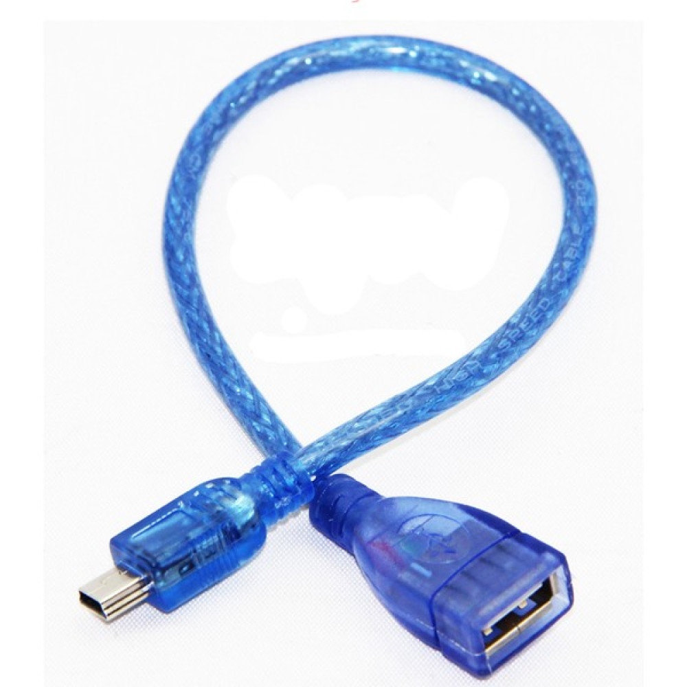 Wozlo 5 Pin Mini USB Erkek - USB Dişi Kablo 20CM - Mavi - 20 cm Seri & Paralel Kablo Fiyatı