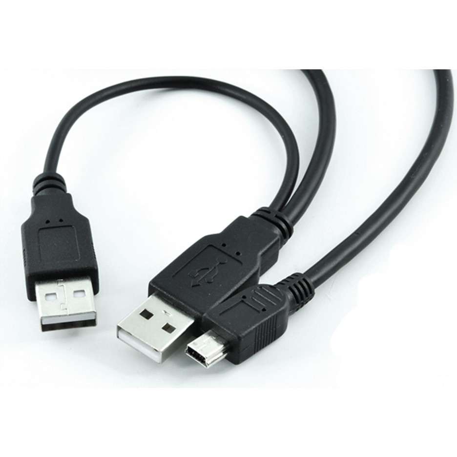 Wozlo Harici Diskler Için 2 USB 5 Pin Mini USB Y Kablo Harddisk Kablosu - Siyah Disk Kablosu Fiyatı