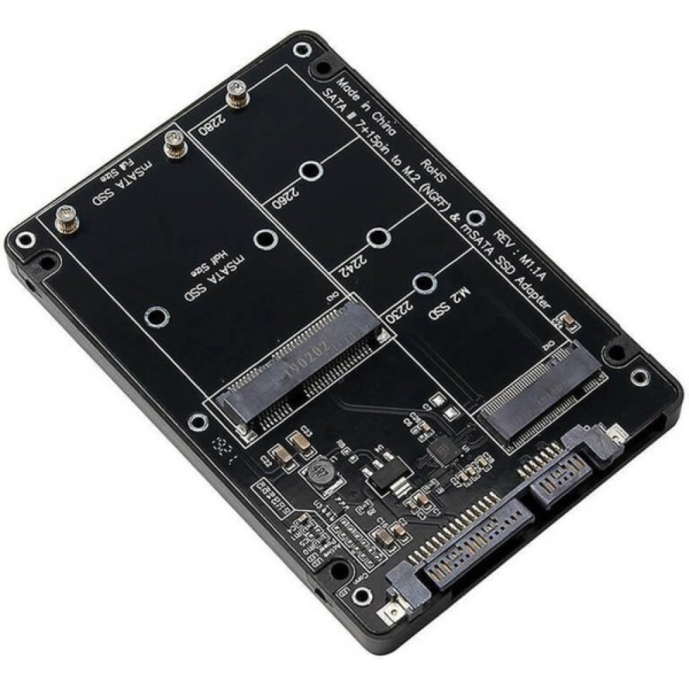Wozlo M.2 Ngff B +M Key Msata SSD - 2.5 Inç Sata3.0 6gbps Çevirici Dönüştürücü Kutu - 2 Si 1 Arada - Siyah HDD Kutuları Fiyatı