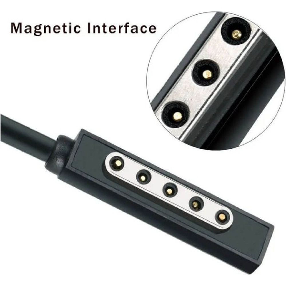 Wozlo Microsoft Surface Rt Rt 2 Pro Pro2 2 10.6'' 5 Pin Adaptör Şarj Tamir Kablosu - 1.8 mt - Siyah - 1,8 m Güç Kablosu Fiyatı