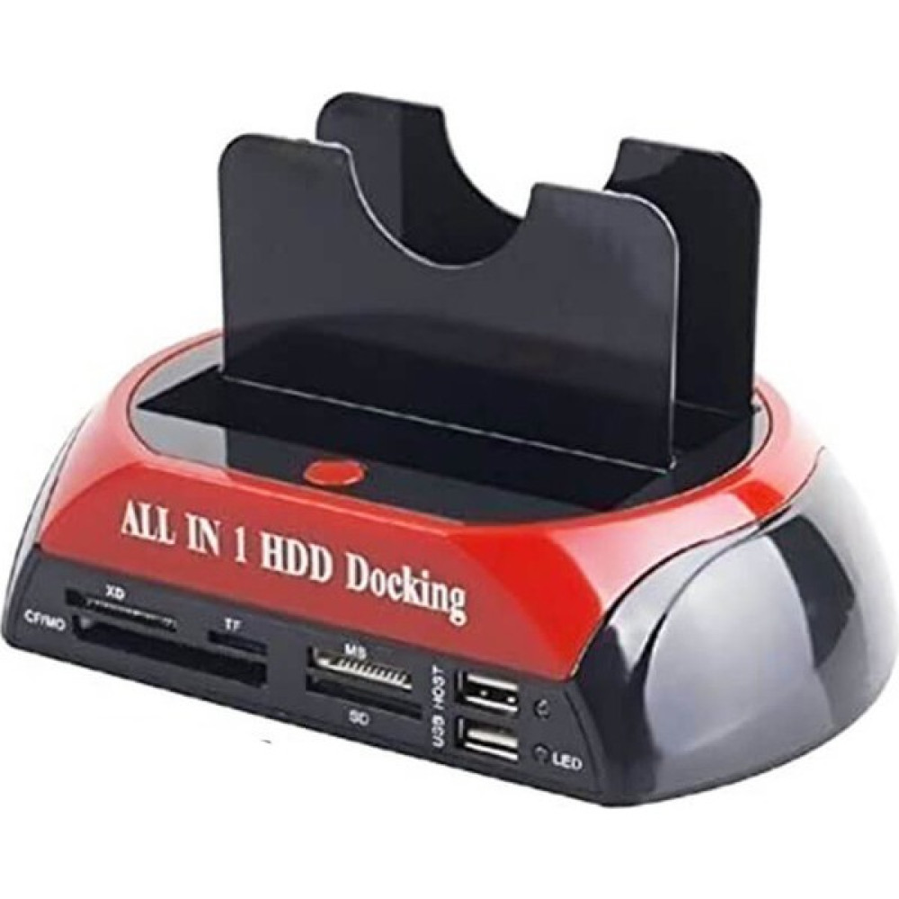 Wozlo USB 2.0 2.5 / 3.5'' Inç Harddisk Ide Sata Docking Stand Kart Okuyucu HDD Klonlama - Kırmızı HDD Kutuları Fiyatı