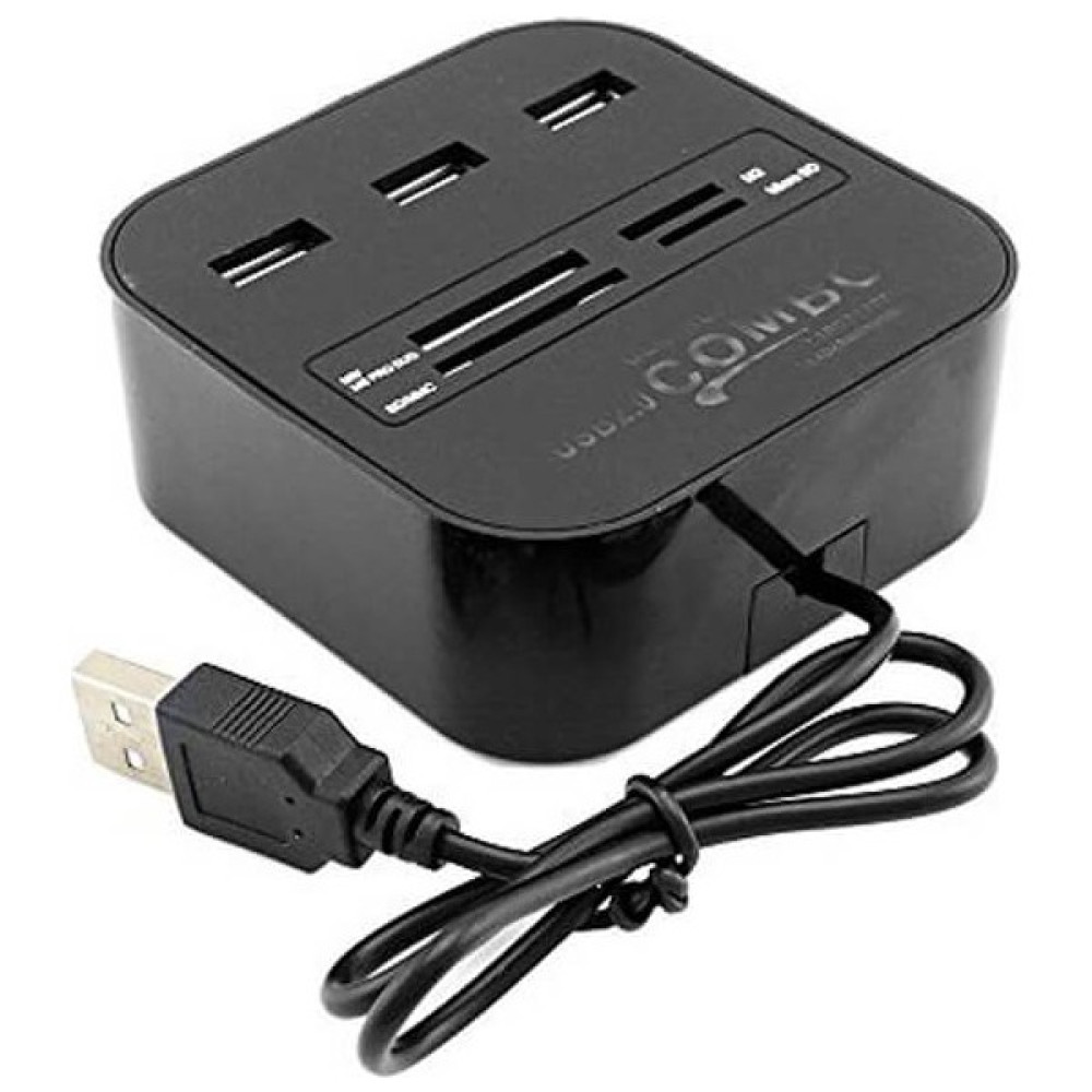 Wozlo USB 2.0 Hub Combo USB Çoklayıcı Splitter Ms M2 Tf Sd Card Kart Okuyucu - Siyah Tablet Pc Aksesuarları Fiyatı