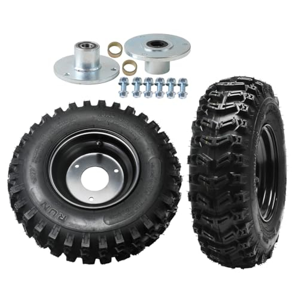 WPHMOTO 2Pack 13x4.10-6'' Wheel Tire & Rim, 13x4.10x6 Go Kart Tire, 4-Ply Tubeless Tire for Mini Truck Dune Buggy Snowmobile Lawn Mower ATV, with Left Right Wheel Rim Hub 3 Stud 17mm Bearing Flange