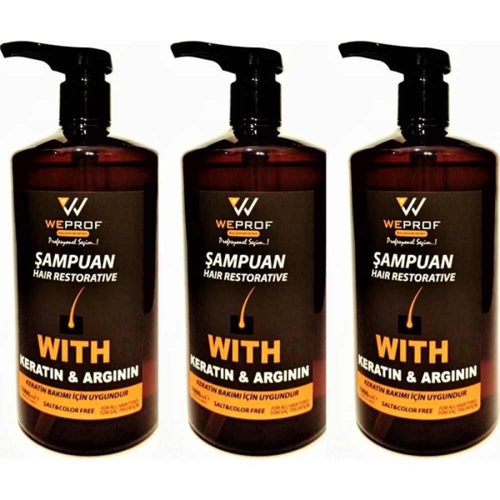 Wprof Keratin ve Arganlı Şampuan 3 x 1 Lt Şampuan ve Saç Kremi Fiyatı
