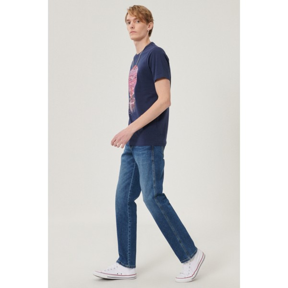 WRANGLER Erkek Arizona Koyu Mavi Straight Fit Normal Bel Düz Paça Esnek Jean Pantolon Erkek Jeans / Kot Pantolon Fiyatı