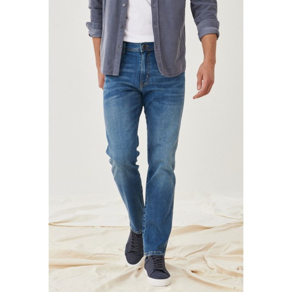 WRANGLER Erkek Arizona Koyu Mavi Straight Fit Normal Bel Düz Paça Esnek Jean Pantolon Erkek Jeans / Kot Pantolon Fiyatı