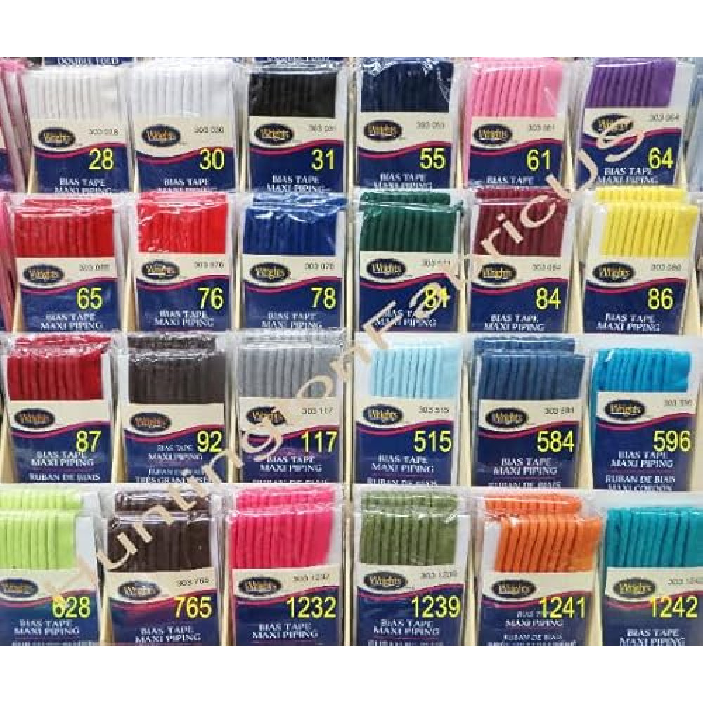 Wrights Maxi Piping | PC303 | Piping Cord Trim | Bias Tape Piping | All Wright's Current Colors, All in Stock, Ready for Quick Shipping (30-White)
