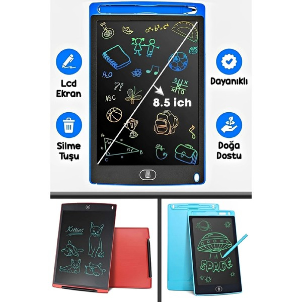 Writing Tablet LCD 8.5 Dijital Kalemli Yazı Tahtası Grafik Not Yazma Eğitim Resim Çizim Tableti - Renkli - 1 Adet Yazı Tahtası Kalemi Fiyatı