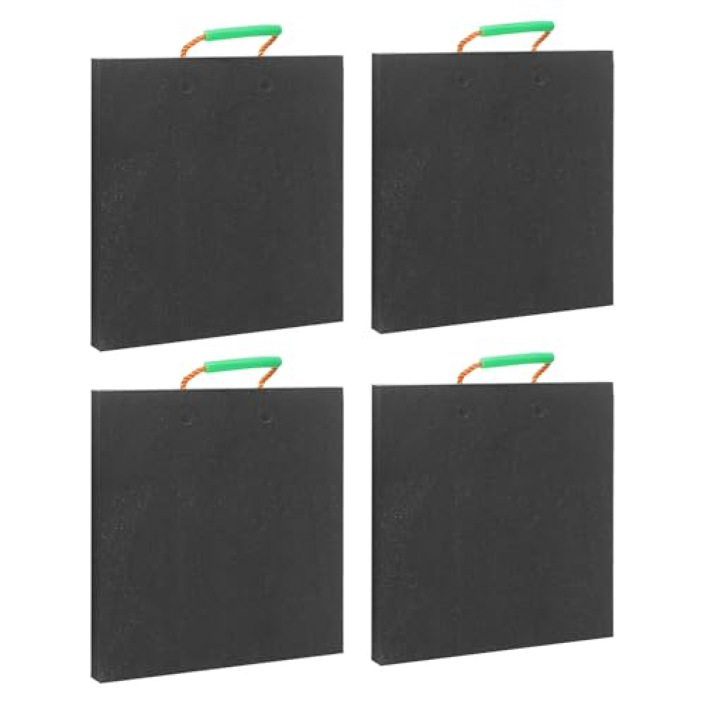 wruoiweods 4Pcs Medium Outrigger Pad 18" x 18" x 1.5" Thick, Heavy Duty Outrigger Pad for RV with Textured Surface and Built-in Handle for Crane, Wrecker, Tow Truck, Service Truck