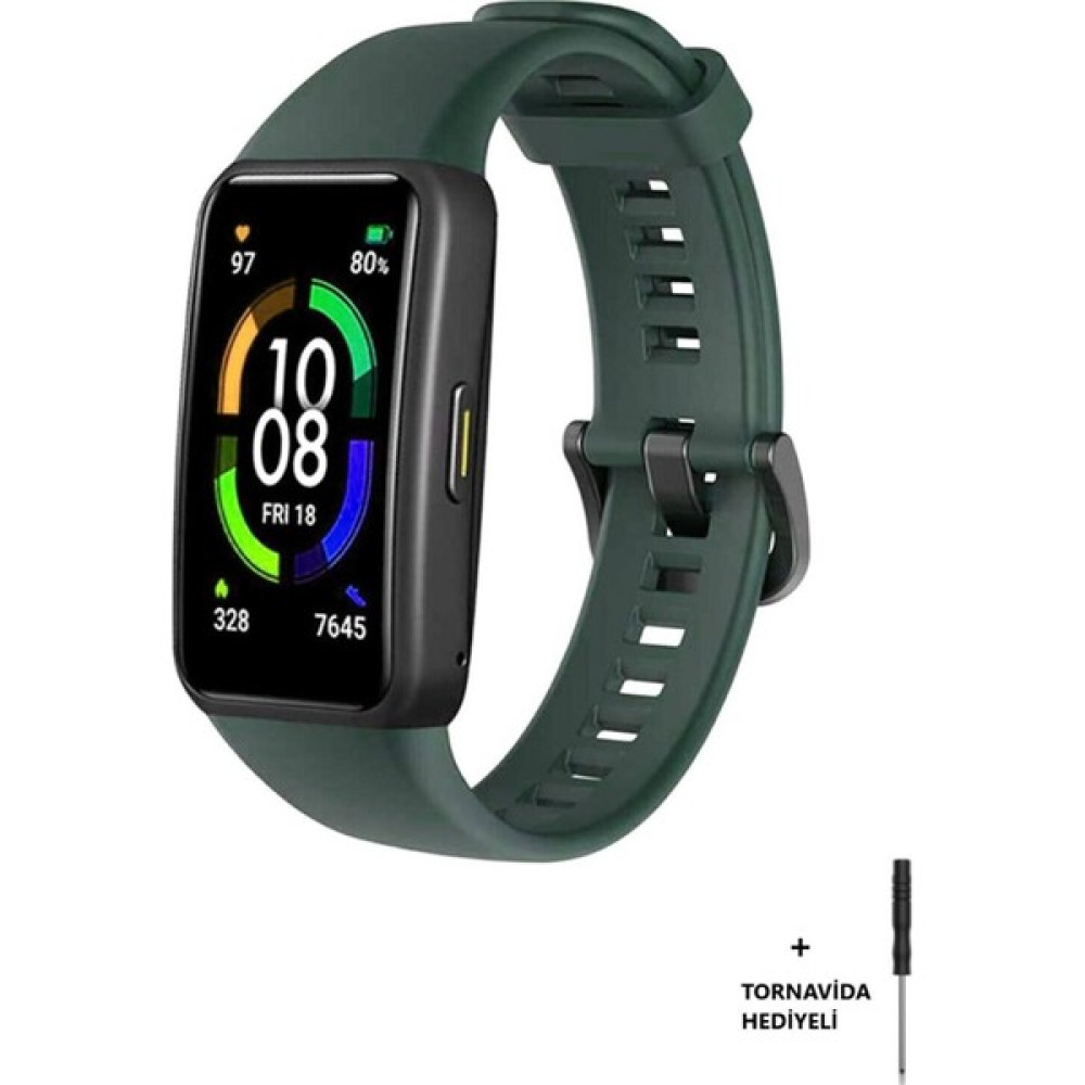 Wrysoon Huawei Band 6 ve Honor Band 6 Uyumlu Soft (Yüksek Kalite) Silikon Kordon Kayış - Koyu Yeşil Giyilebilir Teknoloji Aksesuarları Fiyatı