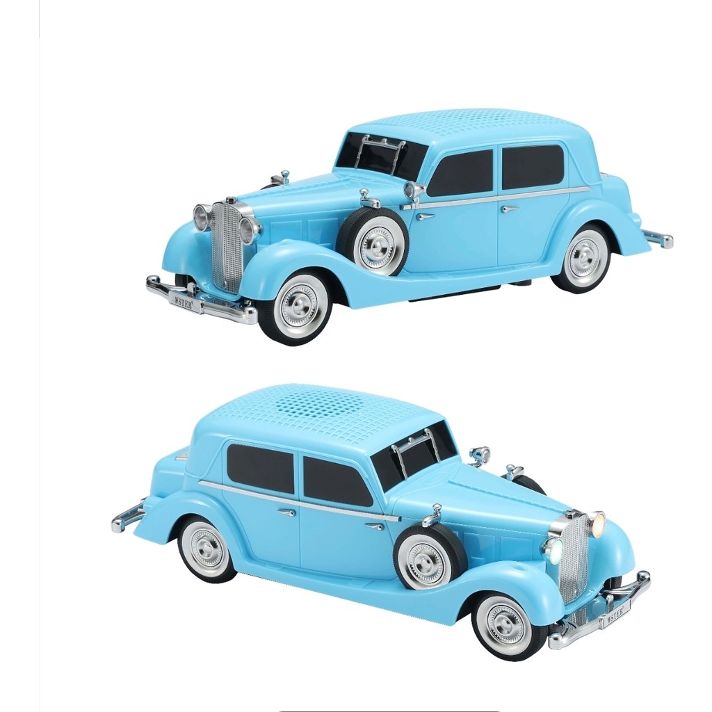 WS1934 Model Klasik Araba Şarjlı Bluetooth Hoparlör Ses Speaker Müzik Çalar Subwoofer Kolon Fm Radyo Sd Kart USB - Mavi Bluetooth Hoparlör Fiyatı