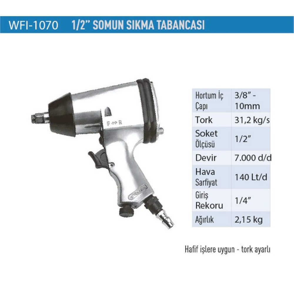 Wufu Havalı Somun Sıkma 1/2" 7000 D/d WFI1070 Somun Sıkma Makinesi Fiyatı