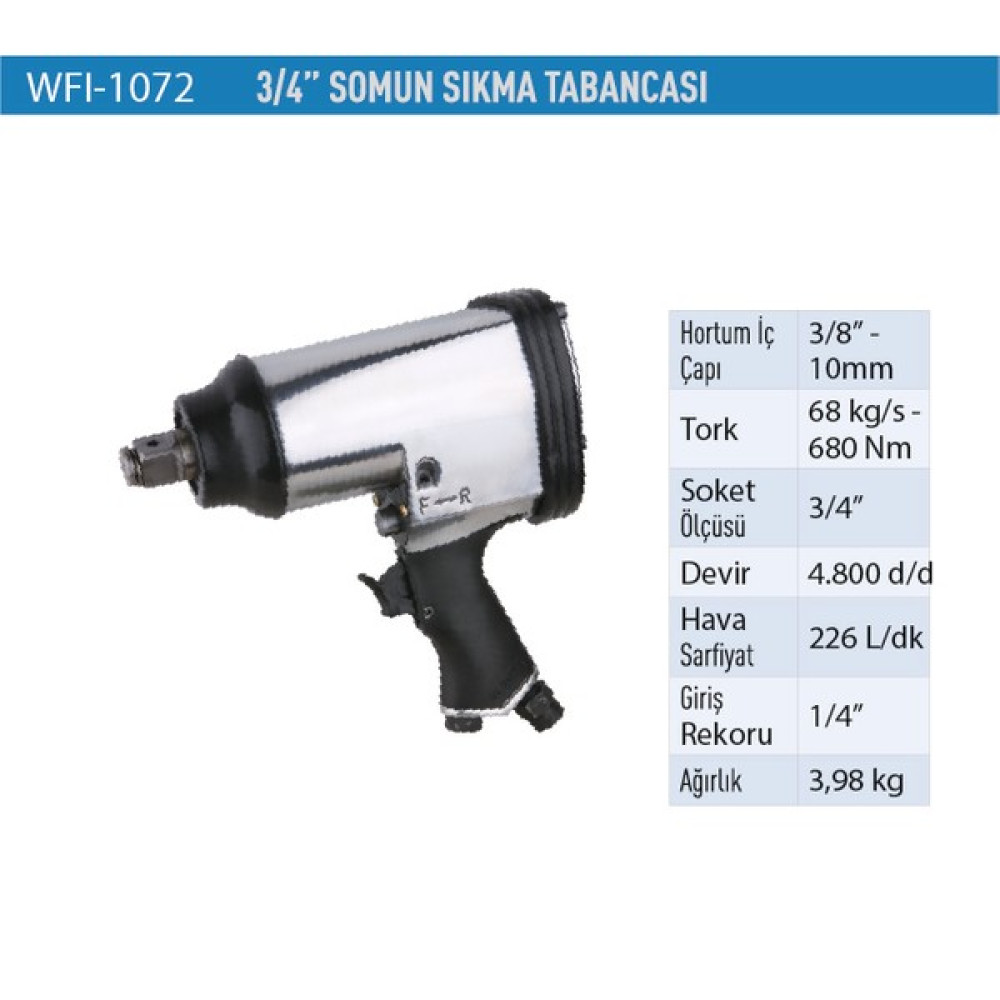 Wufu Havalı Somun Sıkma 3/4 4800 D/d WFI1072 Somun Sıkma Makinesi Fiyatı