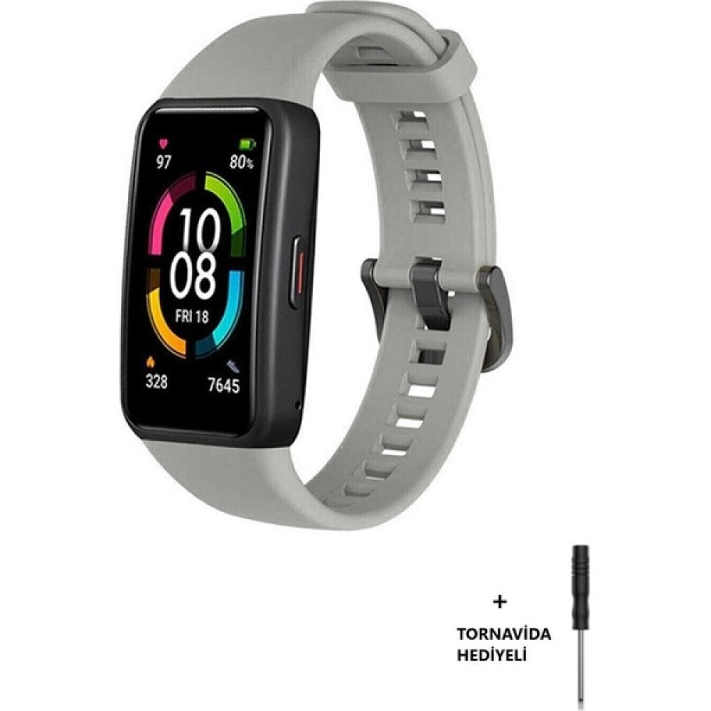 Wully Huawei Band 6 ve Honor Band 6 Uyumlu Soft Silikon Kordon Kayış - Gri Giyilebilir Teknoloji Aksesuarları Fiyatı