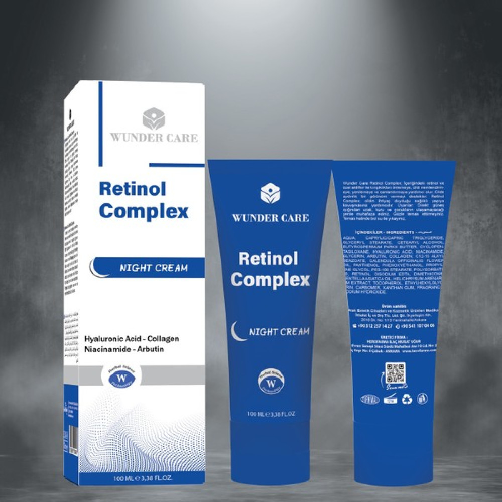 Wunder Care Retinol Krem - Gece Kremi - Hyaluronik Acid - Collagen - Niacinamide - Arbutin - Night Cream 100 ML Gece Kremleri Fiyatı