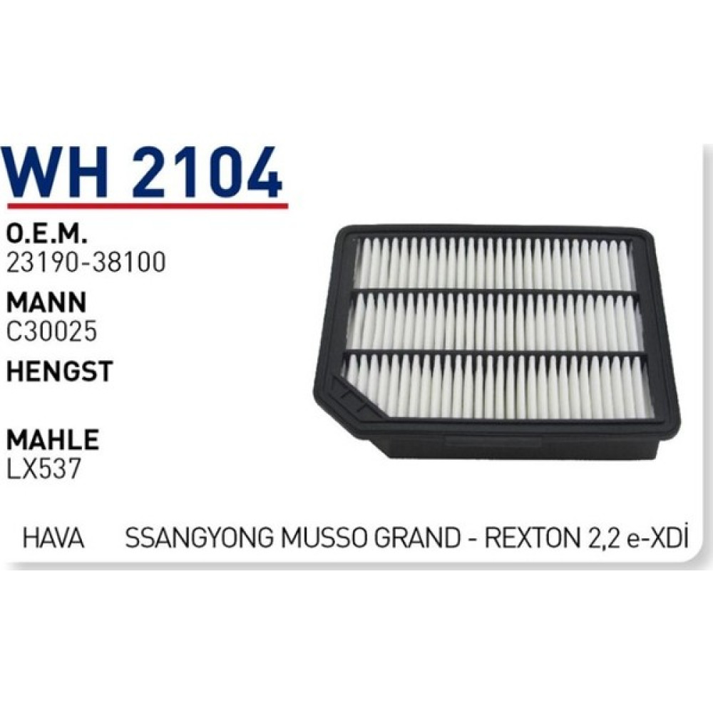 Wunder Fıltre Hava Ssangyong Musso Grand - Rexton 2,2 E-Xdi Oto Hava Filtresi Fiyatı