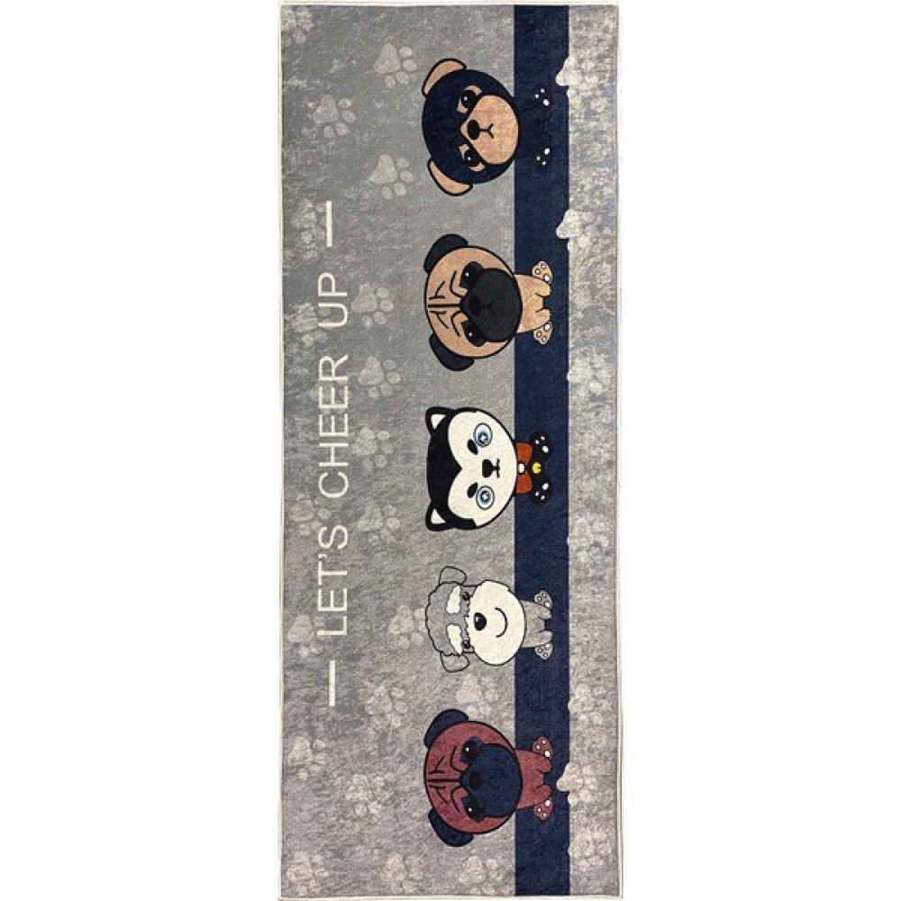 Wunderlin Yıkanabilir Mutfak Halısı Kaymaz Taban Gri Pati ve Pet Desenli Makinede Yıkanabilir Yolluk Pet Mutfak Halısı - 60 x 150 cm Salon Halısı Fiyatı