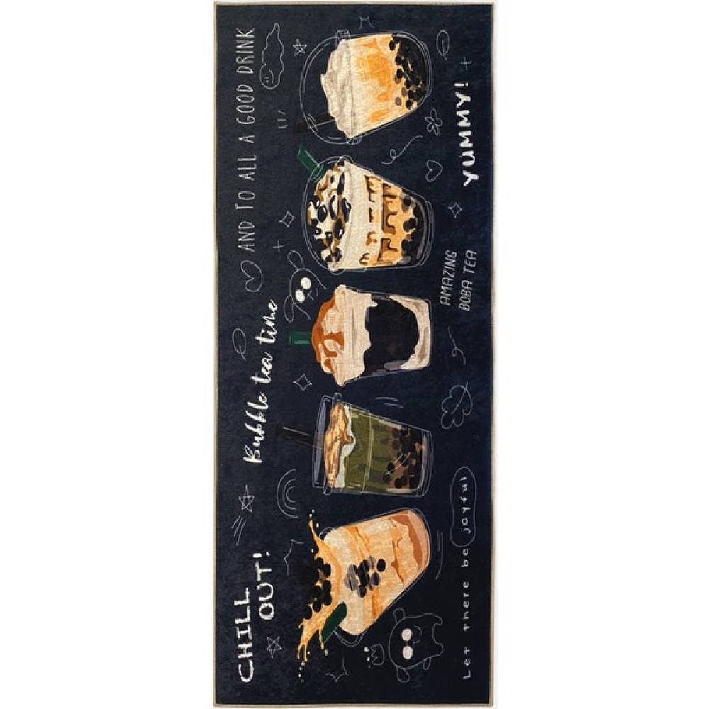 Wunderlin Yıkanabilir Mutfak Halısı Kaymaz Taban Yolluk Bubble Tea Mutfak Halısı - Lacivert - 60 x 150 cm Salon Halısı Fiyatı