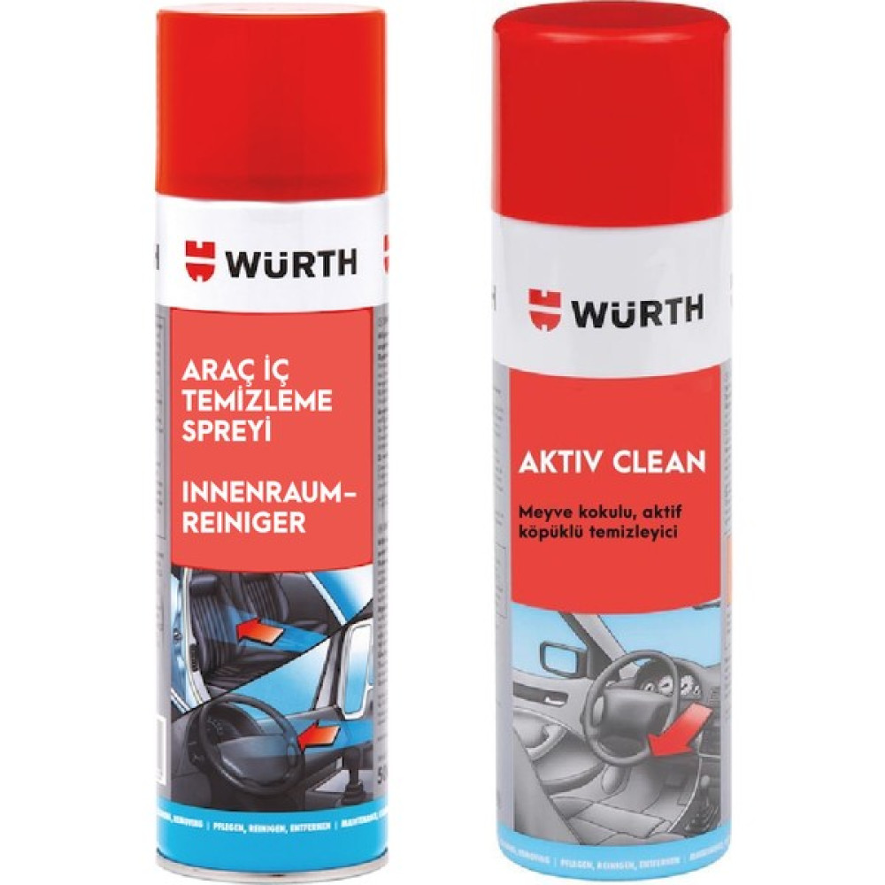 Würth Aktif Temizleme Köpüğü 500ML + Araç Içi Bakım Spreyi 500 ml Oto Genel Temizlik Fiyatı