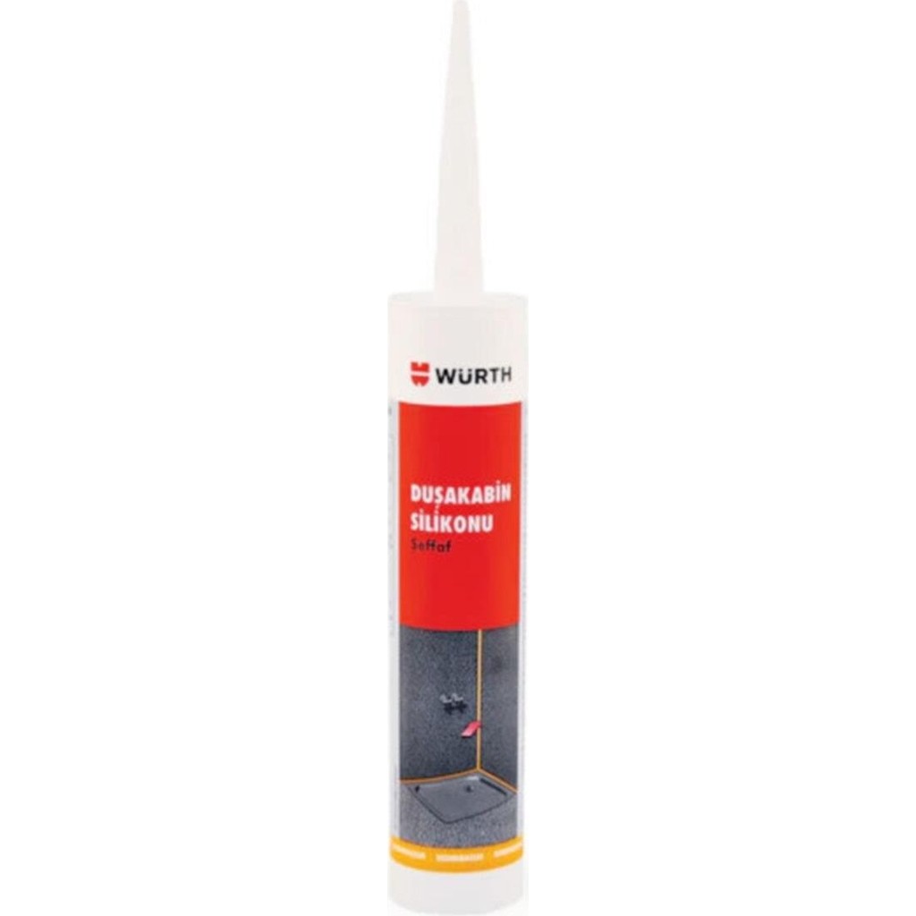 Würth Şeffaf Duşakabin Silikonu 310 ML Suya Dayanıklı Özellikte Güçlü Yapıştırıcı Duşakabin Fiyatı