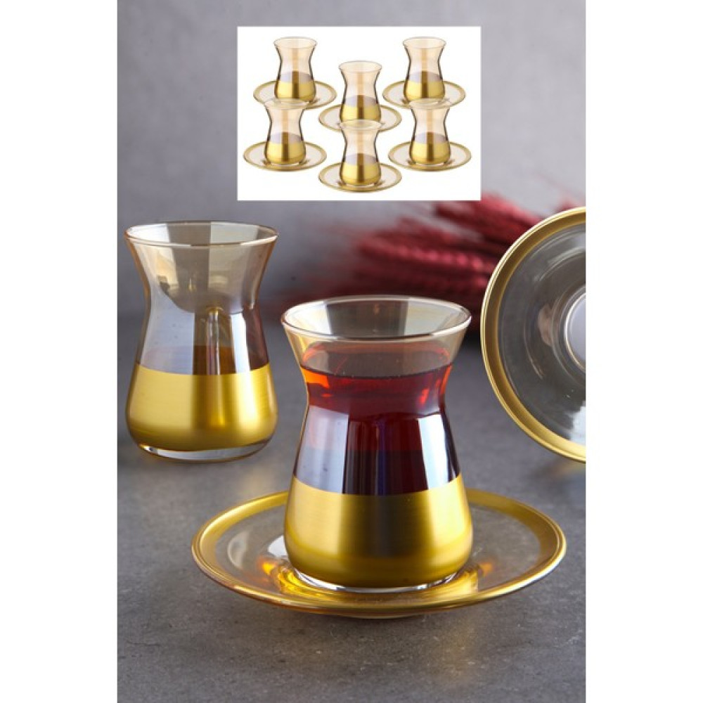 WuuQ Lüx Gold Renk Çay Seti - 12 Parça - Altın Oto Boyaları Fiyatı