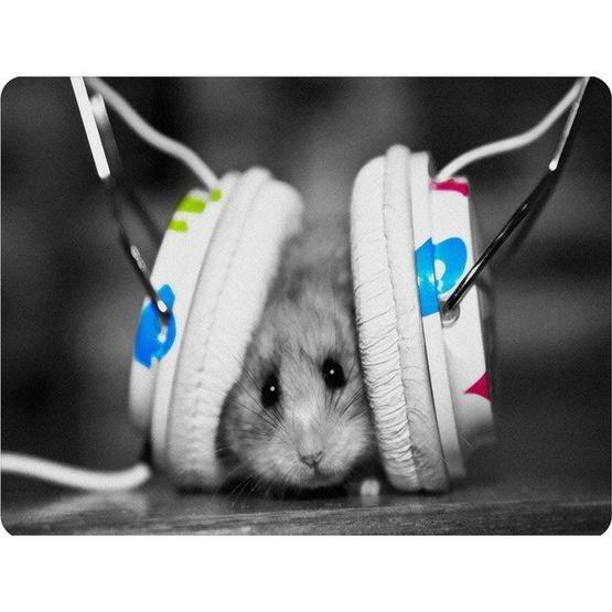 WuW Müziksever Hamster Kaymaz Taban Mouse Pad