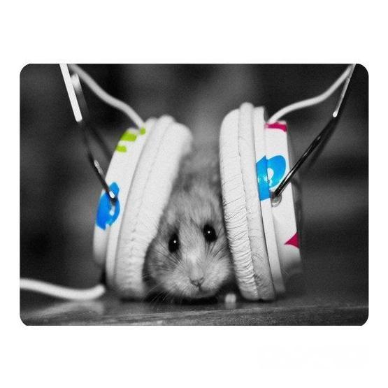 WuW Müziksever Hamster Kaymaz Taban Mouse Pad