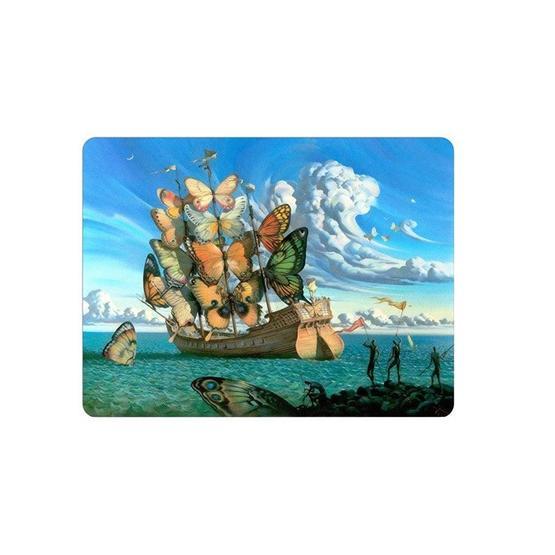 WuW Salvador Dali Ship With Butterfly Sails Kaymaz Taban Mouse Pad