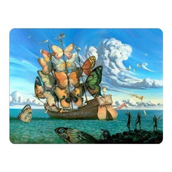 WuW Salvador Dali Ship With Butterfly Sails Kaymaz Taban Mouse Pad
