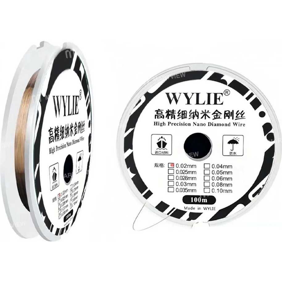 Wylie 100M Yüksek Sertlikli Özel Nano Kesme Elmas Teli Ekran Ayırma Için 0,035 mm 100MT Diğer Fiyatı